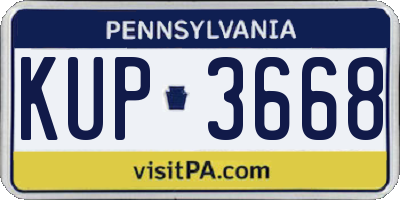 PA license plate KUP3668