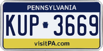 PA license plate KUP3669
