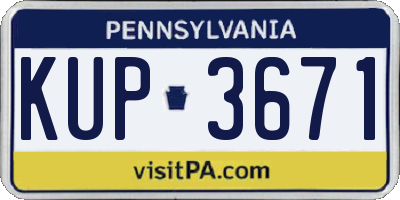 PA license plate KUP3671