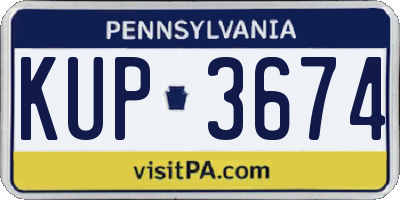 PA license plate KUP3674