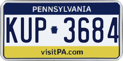PA license plate KUP3684