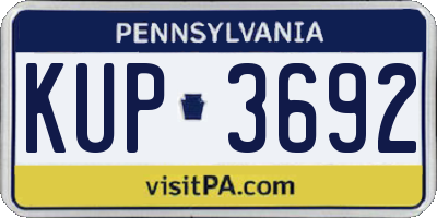 PA license plate KUP3692