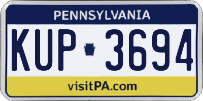 PA license plate KUP3694