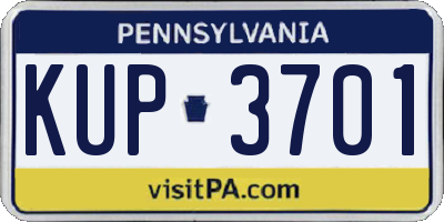 PA license plate KUP3701