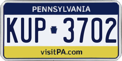 PA license plate KUP3702