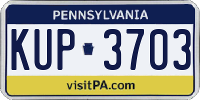 PA license plate KUP3703