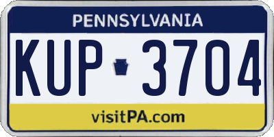 PA license plate KUP3704
