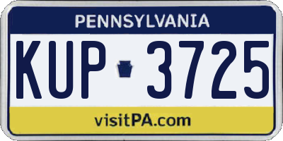 PA license plate KUP3725