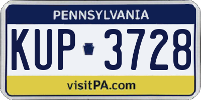 PA license plate KUP3728