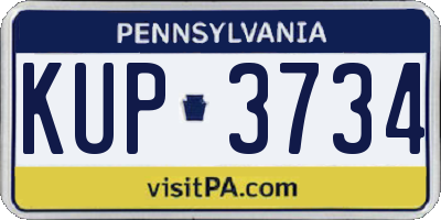 PA license plate KUP3734