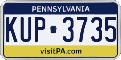 PA license plate KUP3735