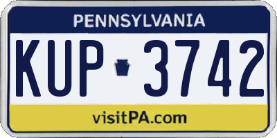 PA license plate KUP3742