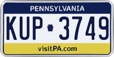PA license plate KUP3749