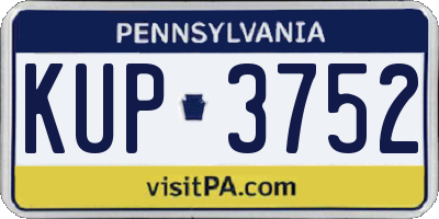 PA license plate KUP3752