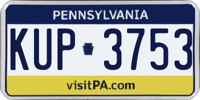 PA license plate KUP3753