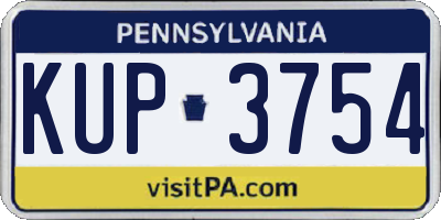 PA license plate KUP3754