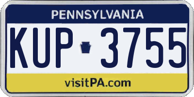 PA license plate KUP3755