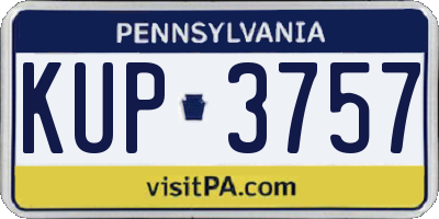 PA license plate KUP3757