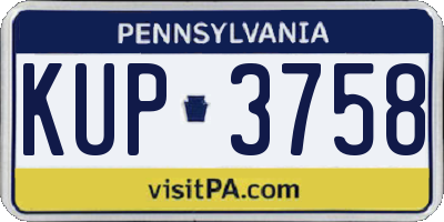 PA license plate KUP3758