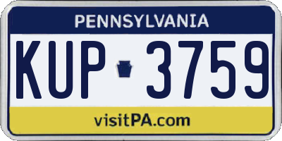 PA license plate KUP3759
