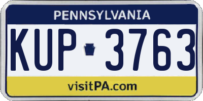 PA license plate KUP3763