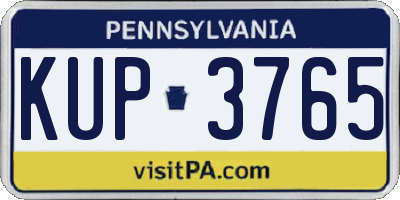 PA license plate KUP3765