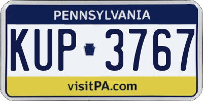 PA license plate KUP3767