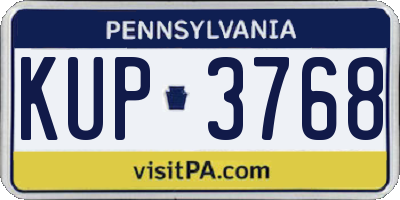 PA license plate KUP3768