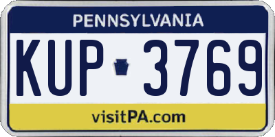 PA license plate KUP3769