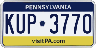 PA license plate KUP3770