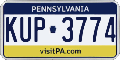 PA license plate KUP3774