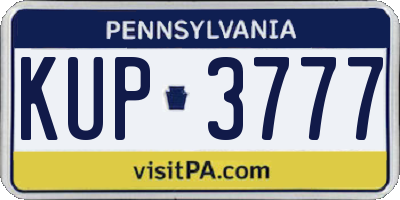 PA license plate KUP3777