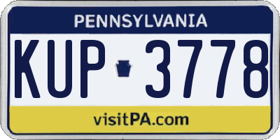 PA license plate KUP3778
