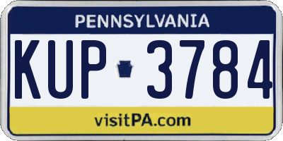 PA license plate KUP3784