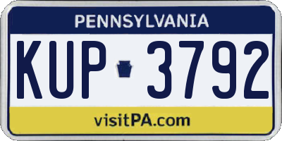 PA license plate KUP3792