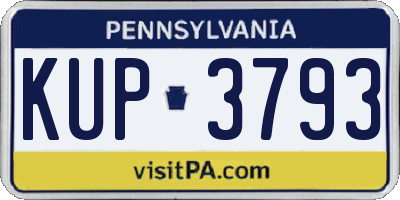 PA license plate KUP3793