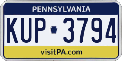 PA license plate KUP3794