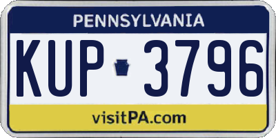 PA license plate KUP3796