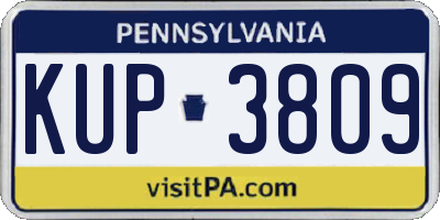PA license plate KUP3809