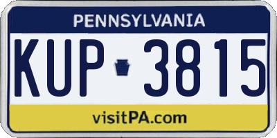 PA license plate KUP3815