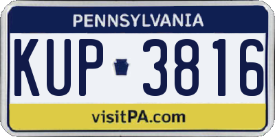 PA license plate KUP3816