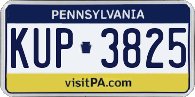 PA license plate KUP3825