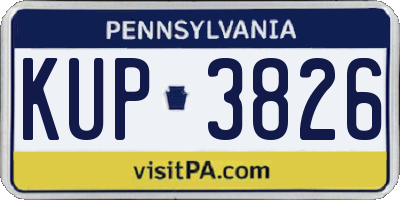 PA license plate KUP3826