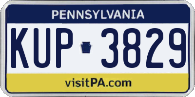 PA license plate KUP3829