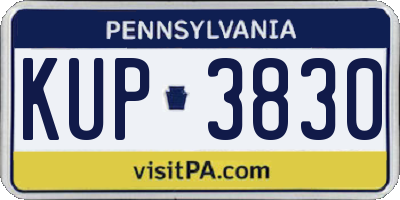 PA license plate KUP3830