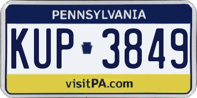 PA license plate KUP3849