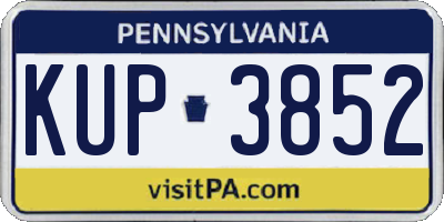 PA license plate KUP3852