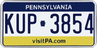 PA license plate KUP3854