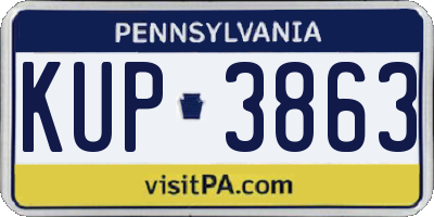 PA license plate KUP3863