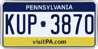 PA license plate KUP3870